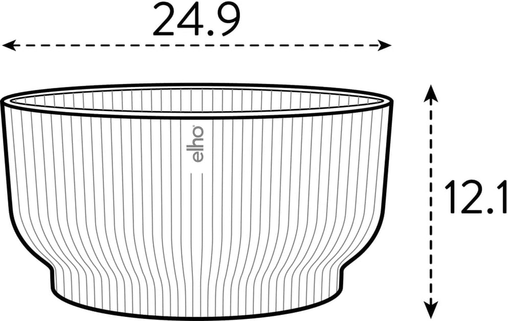 elho Vibes Fold Bowl 25 - Ghiveci de flori de interior - 100% plastic reciclat - Ø 24,9 x H 12,1 cm - Roz/Roz deschis