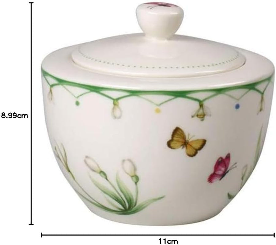 Villeroy & Boch – Colorful Spring Zuckerdose 300 ml Weiß/Bunt, Spülmaschinenfest, Mikrowellensicher, Dose Frühling, Deko Ostern, Oster Deko, Frischhaltedose, Vorratsdose, Premium Porzellan