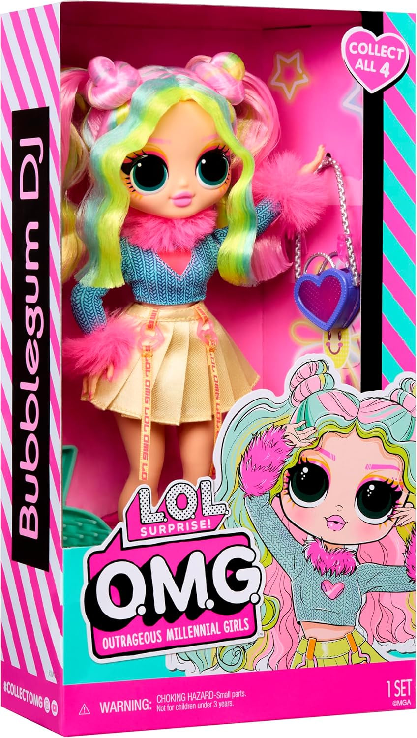 L.O.L. Surprise! OMG Doll – Bubblegum D.J. – Enthält 1 Modepuppe mit Fabelhafter Mode, 4 zum Sammeln, Rosa