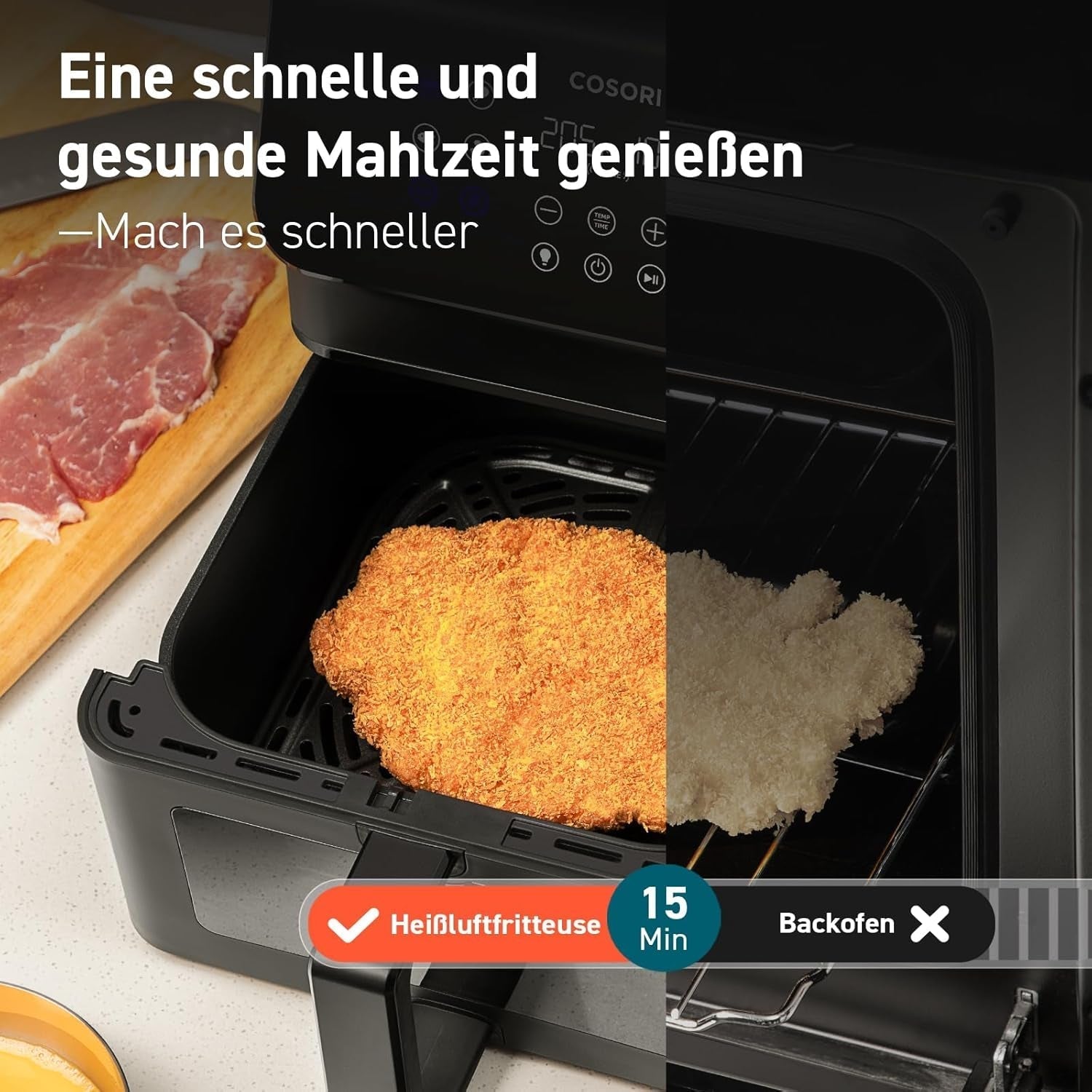 COSORI Friteuse à air chaud Airfryer, Friteuse à air 12 en 1 XXL 6,2 L, Friteuse à air chaud avec fenêtre de visualisation et rappel de brassage, 80 recettes Appareils ménagers Naty Shop