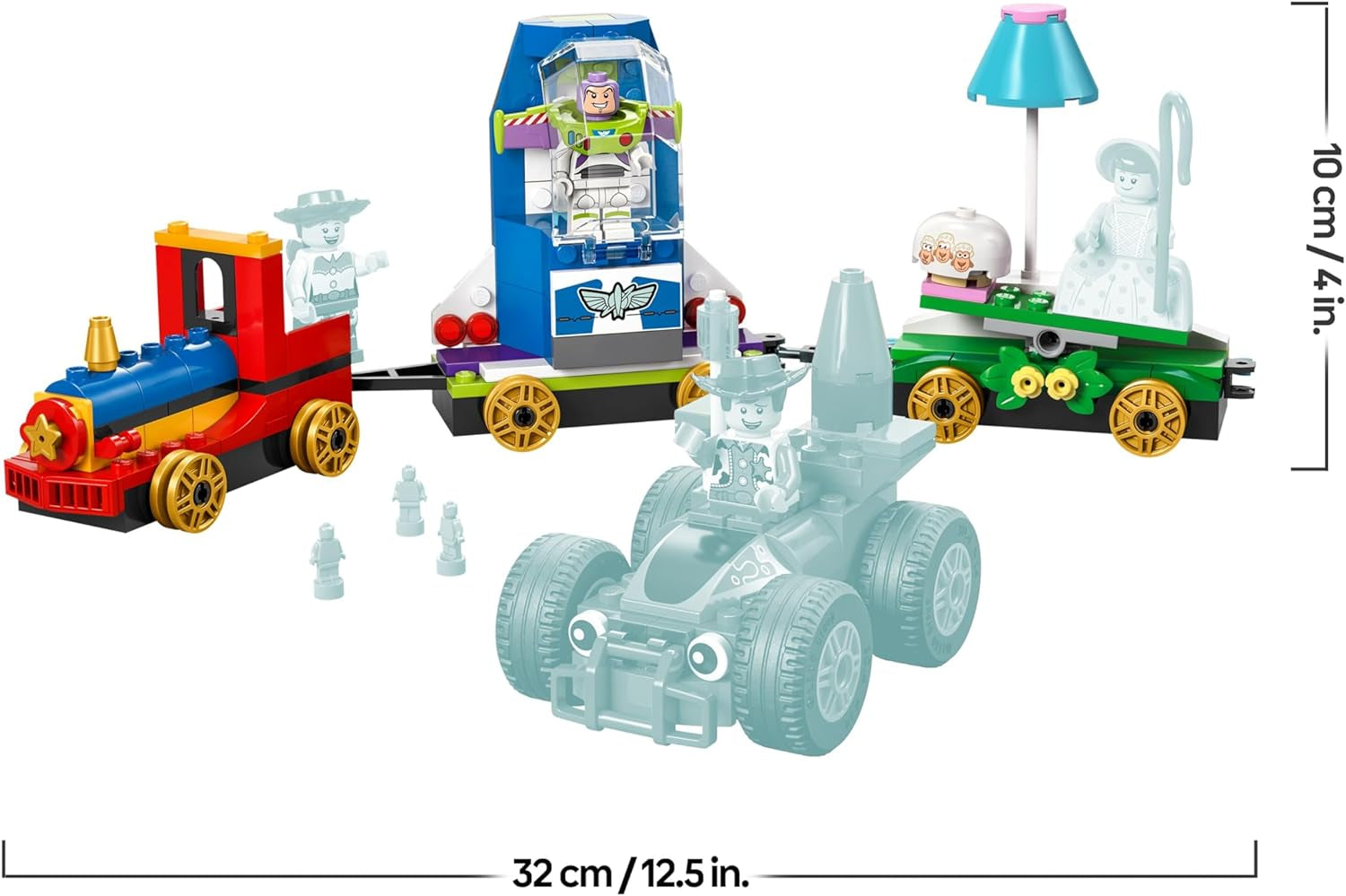 LEGO ǀ Disney and Pixar’s Partyzug und das Auto RC aus Toy Story - Mit Woody, Jessie, Porzellinchen und Buzz Lightyear Minifiguren – Kreatives Geschenk für Jungen & Mädchen ab 4 Jahren - 43264