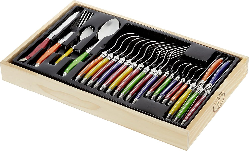Pradel Excellence I7214P Besteckgarnitur Laguiole, couleurs pastel, 24 pièces Kitchen Naty Shop