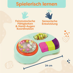 B.toys - Jouet enfant pour chaise haute - Jouet ventouse avec musique, lumières, sons - Jouet sensoriel - Jouet d'activité motrice pour enfant - à partir de 6 mois - Whirly Pop Baby Toys Naty Shop