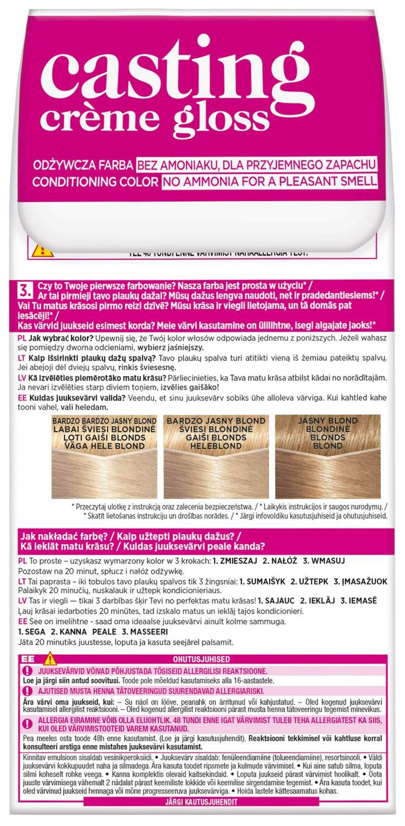 L'Oréal Paris Casting Crème Gloss 1010 Coloration Cheveux - Teinture Cheveux Blond Lion Clair Naty Shop