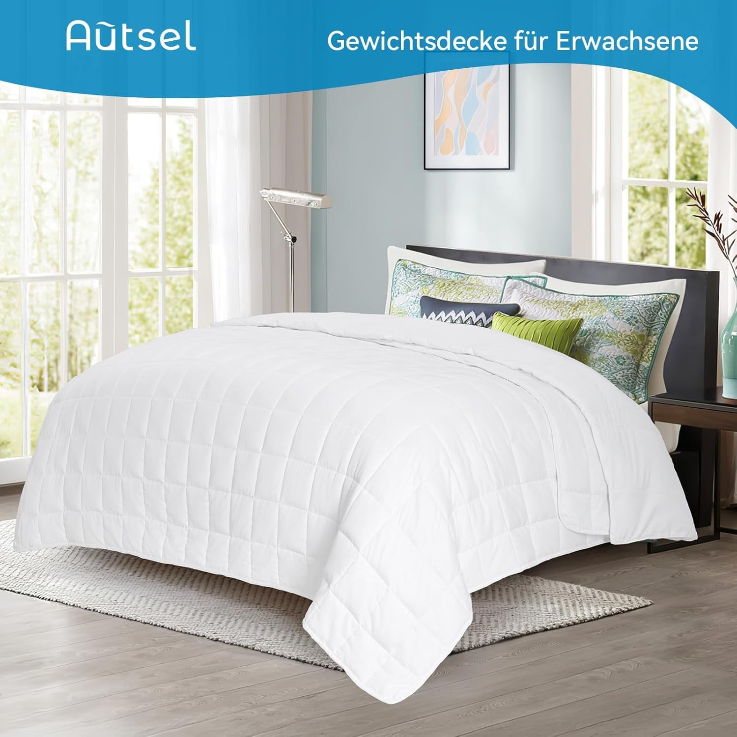 Couverture lestée 7Kg 135X200Cm, couverture lestée en 100% coton, couverture lestée pour adultes pour un sommeil profond, couverture lourde, couverture thérapeutique anti-stress, couverture de relaxation Lits et couvertures Besuche den Autsel-Store