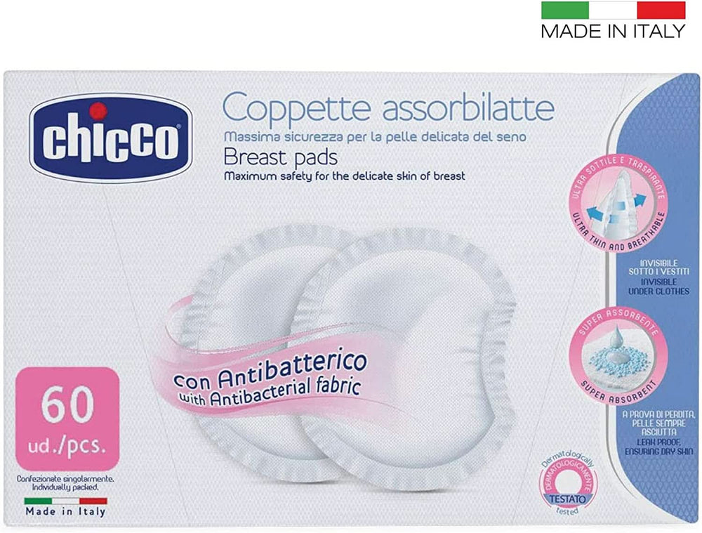Chicco Naturalfeeling Tampons antibactériens, 60 pcs Accessoires d'alimentation et d'allaitement Bebe Naty Shop