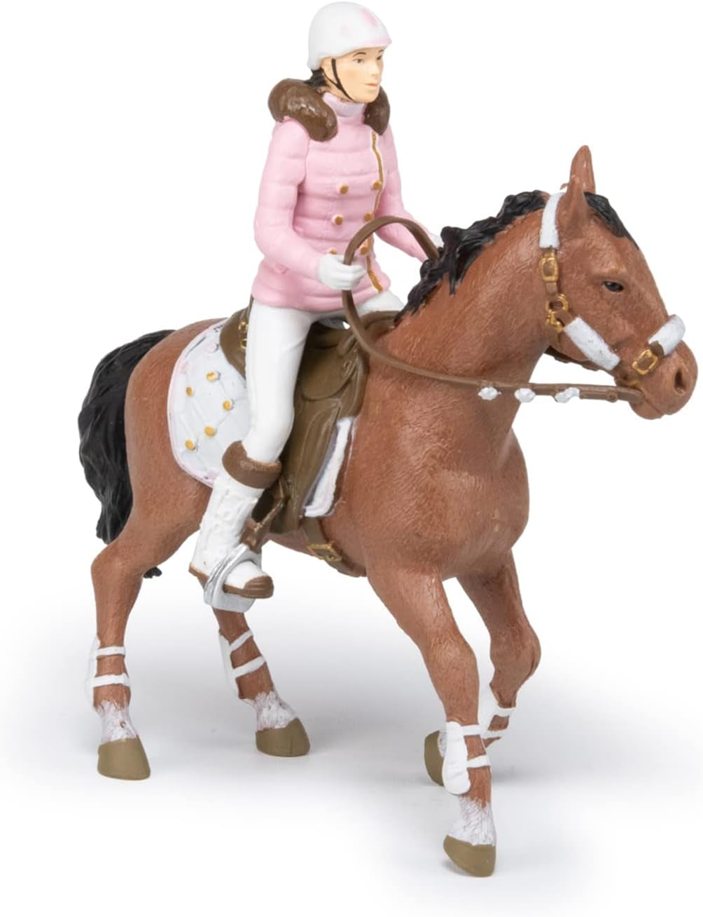 PAPO - Figurine Cheval - Rider Fashion Winter, passion de l'équitation, jouet pour enfants à partir de 3 ans. Figurines Naty Shop
