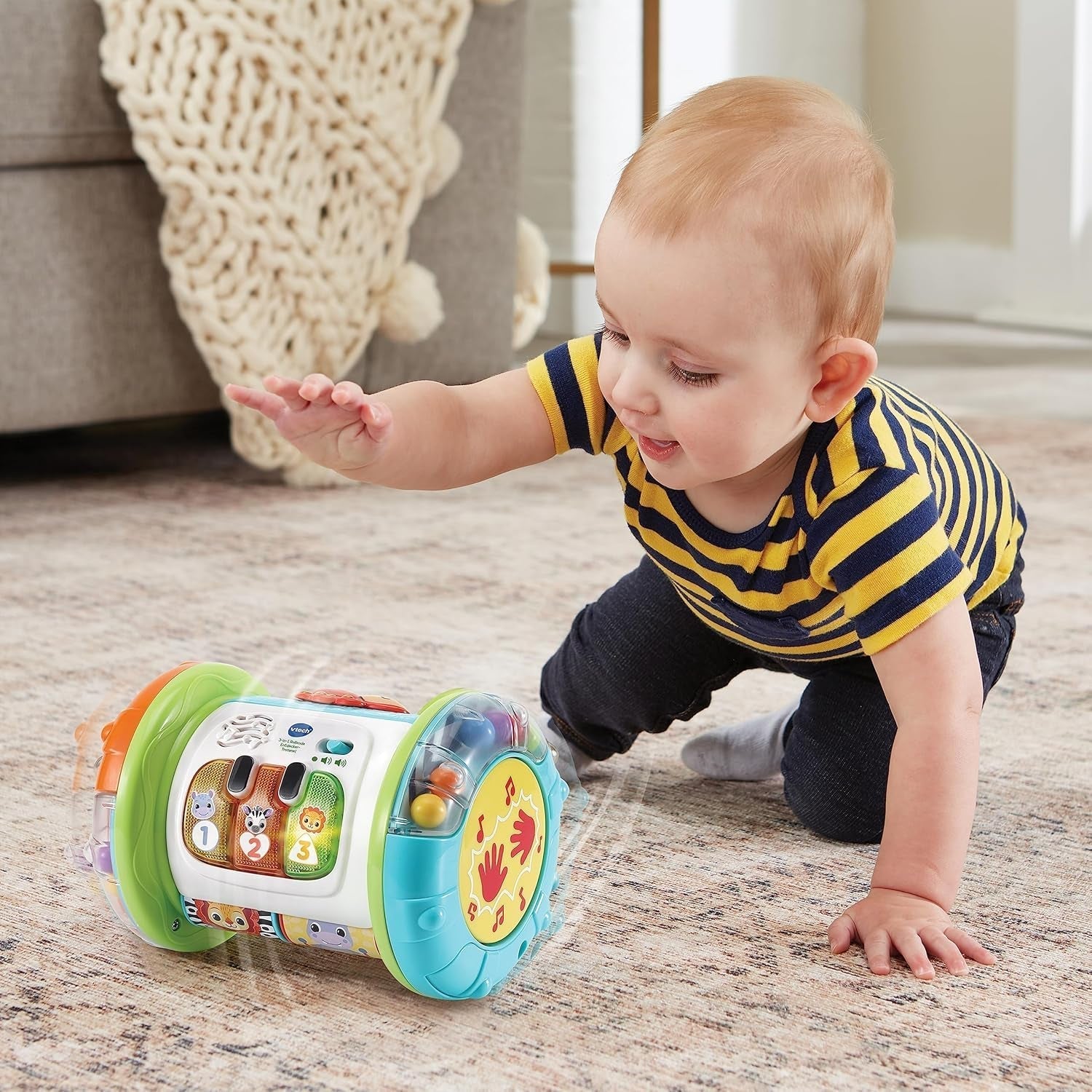 VTech Baby 3-in-1 Rolling Explorer Drum - Jouet interactif pour bébé avec musique - Pour les enfants âgés de 9 à 36 mois Jouets pour bébés Naty Shop