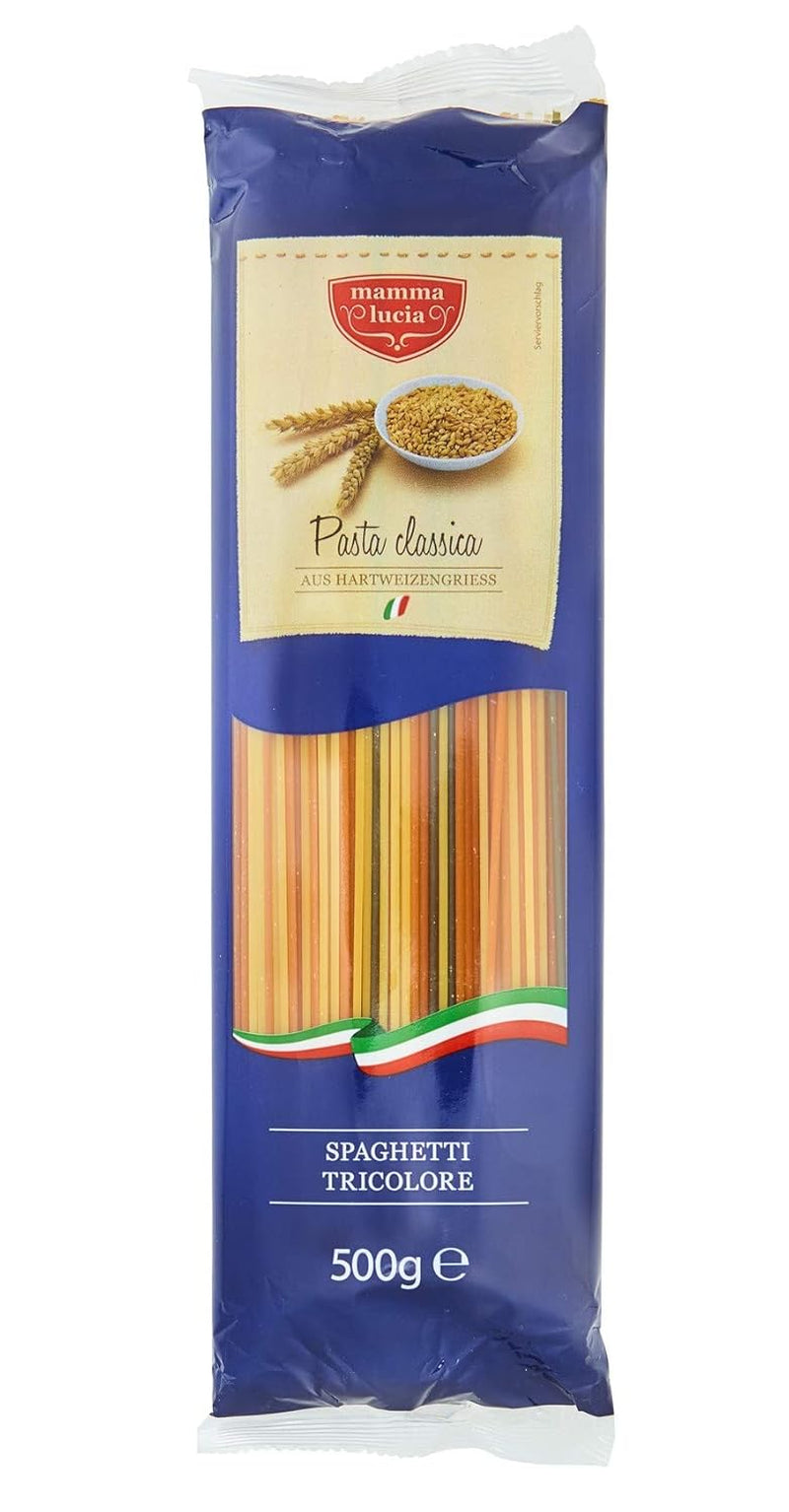 Spaghetti Tricolore aux tomates et épinards, paquet de 5 (5 x 500g)