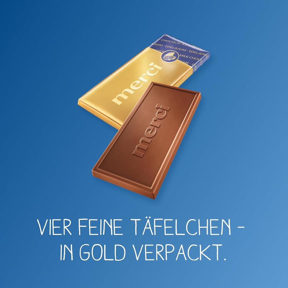 Tablette de chocolat crème fine Merci, 100 grammes Chocolats Naty Shop