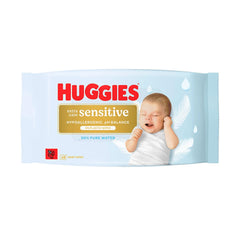 Lingettes pour bébés sensibles Huggies Pure Extra Care, 99 % d'eau, sans plastique, sans parfum