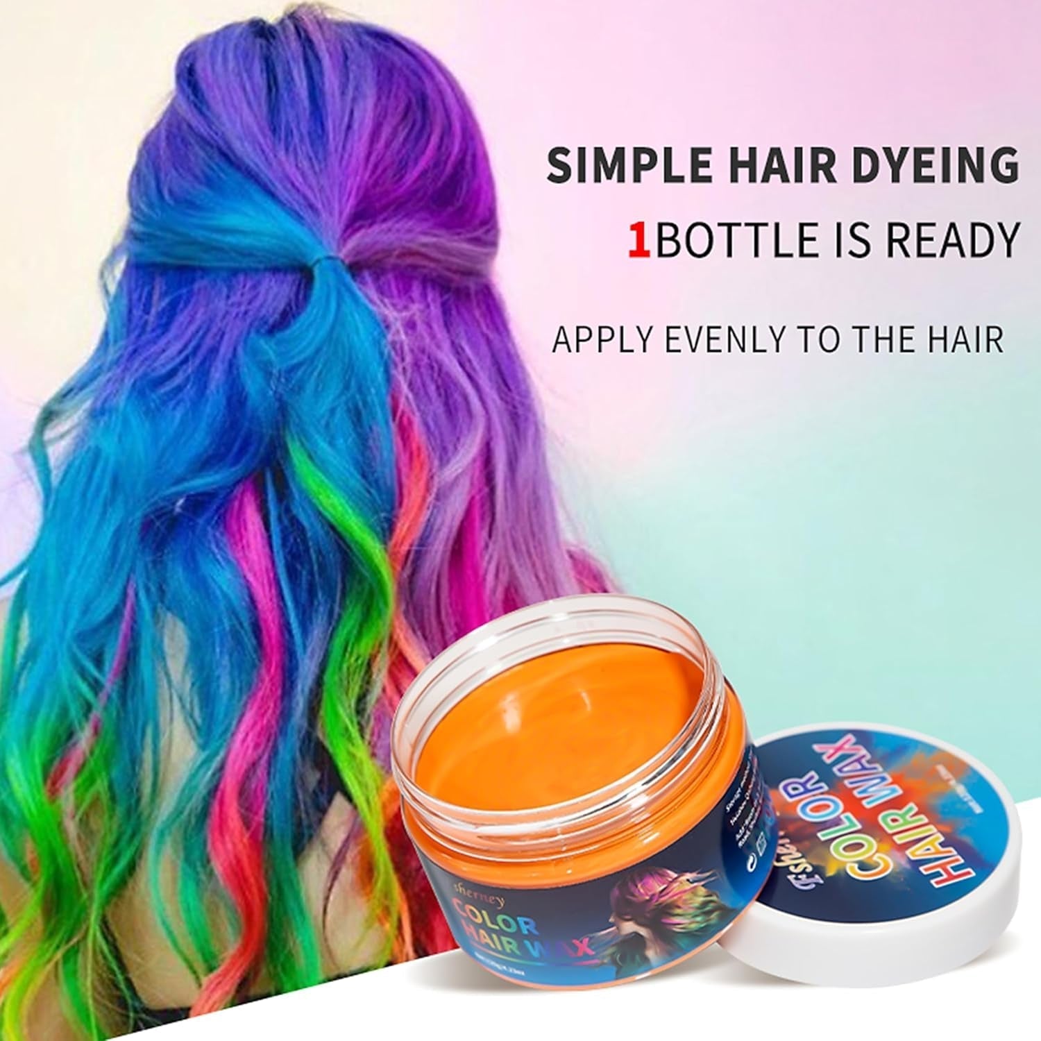 Teinture capillaire verte temporaire - Cire de coloration capillaire, tonalité de cheveux pour hommes et femmes, pommade capillaire naturelle, cire de teinture capillaire à pince de couleur pour la couleur des cheveux Crazy Party (4,23 oz, vert) Naty Shop