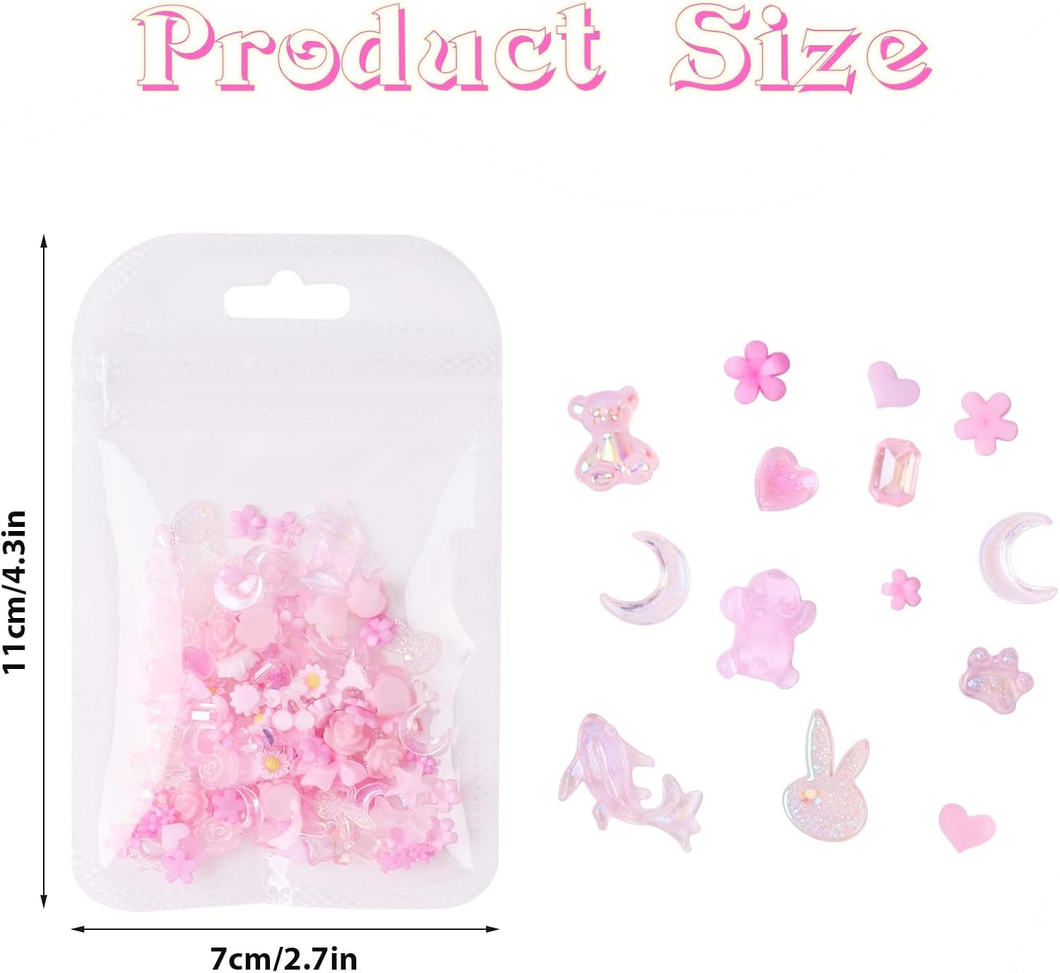 Lot de 100 breloques pour ongles Y2K en résine 3D, fleur de camélia, strass Kawaii, décorations pour nail art, motifs, accessoires de loisirs créatifs (rose)