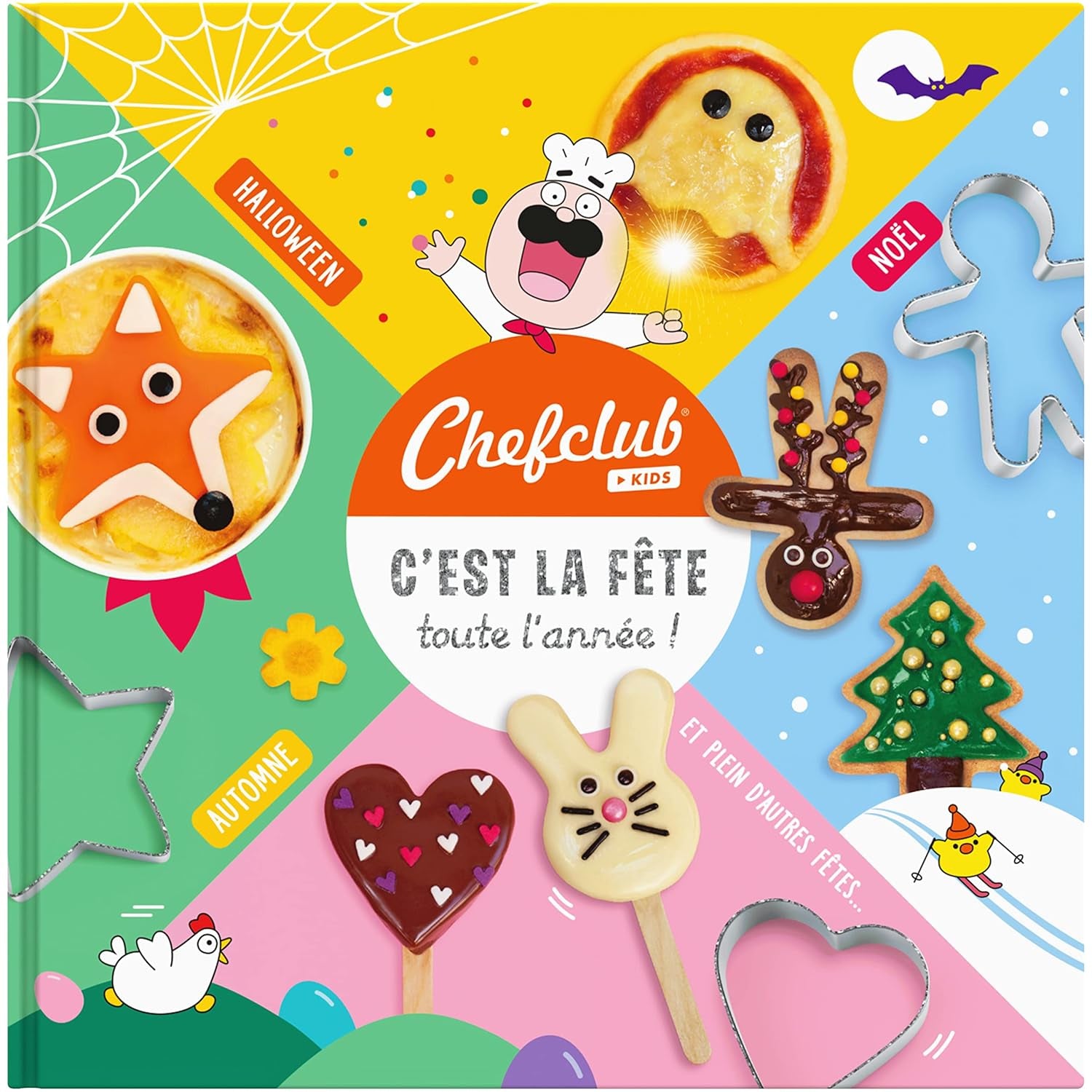 Chefclub Kids - Set de Cuisine Enfant avec 10 Emporte-pièces et Livre de Recettes - Thèmes : Vacances & Occasions Spéciales - Activité Familiale Ludique et Créative - 4 Ans et Plus
