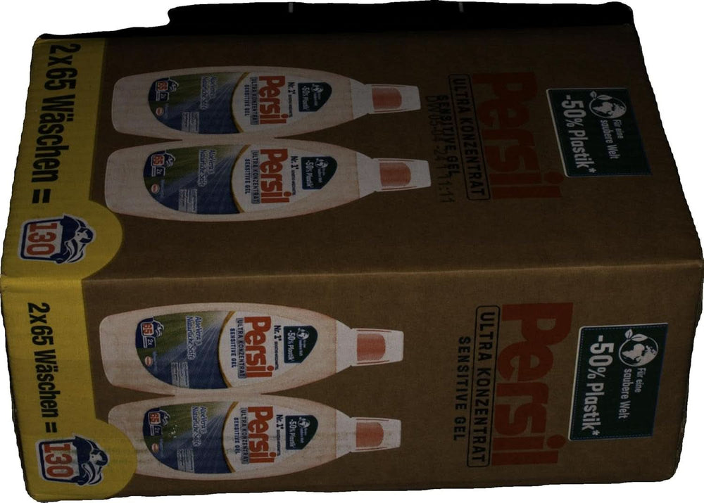 Persil Ultra Concentrate Sensitive Gel (130 lavages), Lessive liquide pour allergies et bébés dans un flacon plus petit pour moins de plastique, Élimine les taches difficiles, Testés dermatologiquement Détergents à lessive Naty Shop