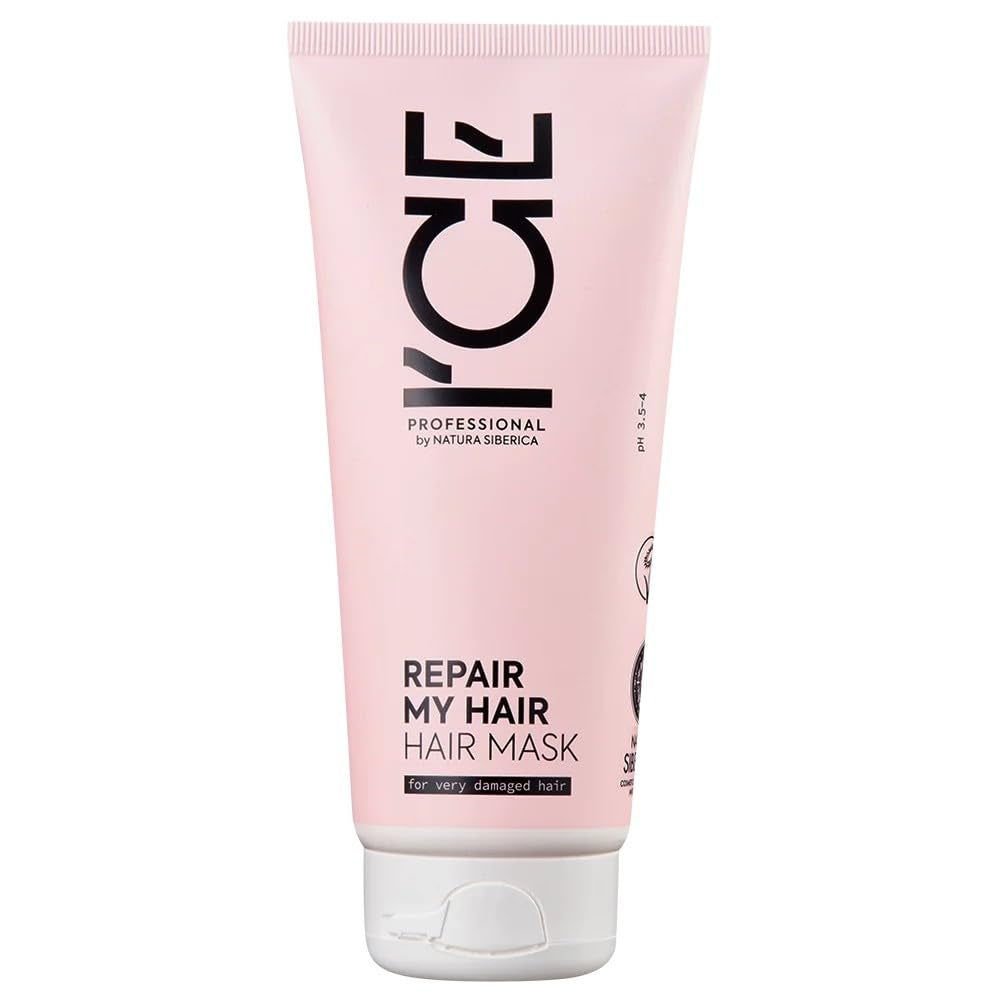 ICE Professional by Natura Siberica Repair My Hair Mask - Mască reparatoare intensivă pentru părul deteriorat - Cu cedru siberian și PRO-keratină - 200 ml Masca de par Naty Shop Colorat 200 Ml (1 pachet)