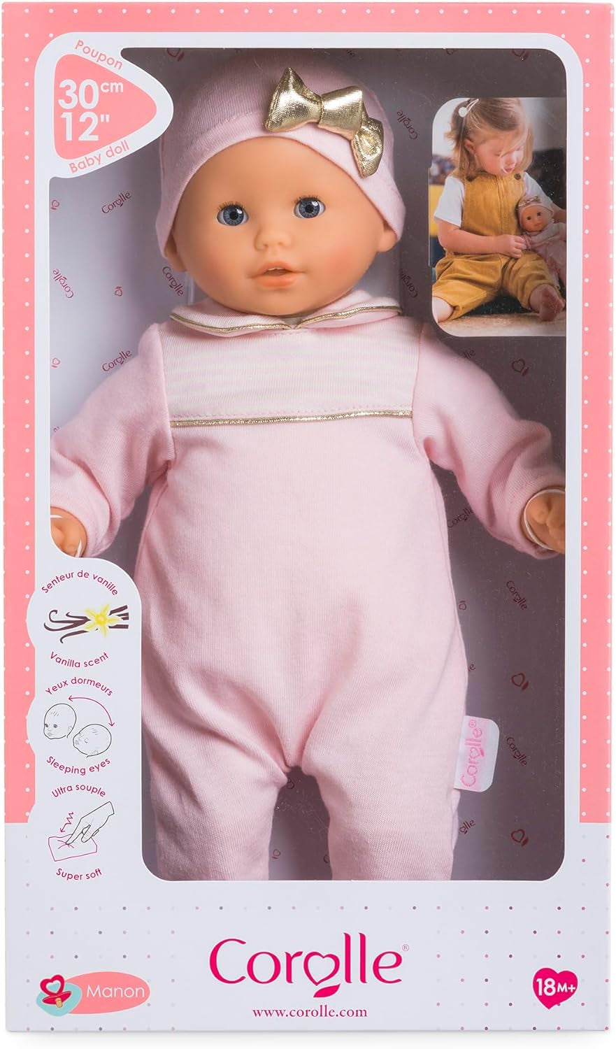 Corolle 9000100270 - Mon Premier Poupon Calin Manon poupée française au talisman et parfum vanille