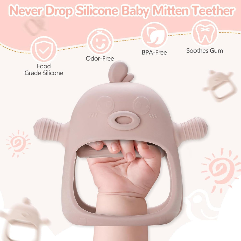 Mangeoire à lait maternel pour bébé, mangeoire à fruits, contient 2 mangeoires à fruits en silicone, stockage des aliments pour bébé, jouet de dentition pour bébé, 5 tétines en silicone en 3 tailles, sans BPA (bleu et rose)