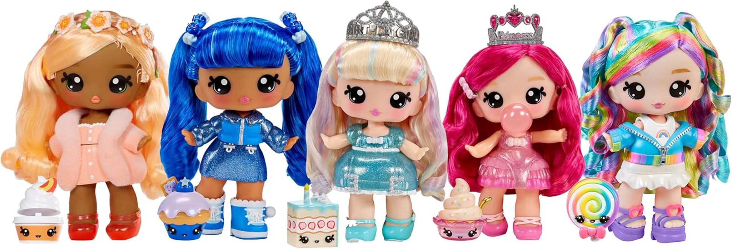 Yummiland Large Doll und Num Nom Lipgloss Pet - Rory Blueberry und Goodie - Duftende Puppe mit DIY Lipgloss-Set - Geeignet für Kinder ab 4 Jahren