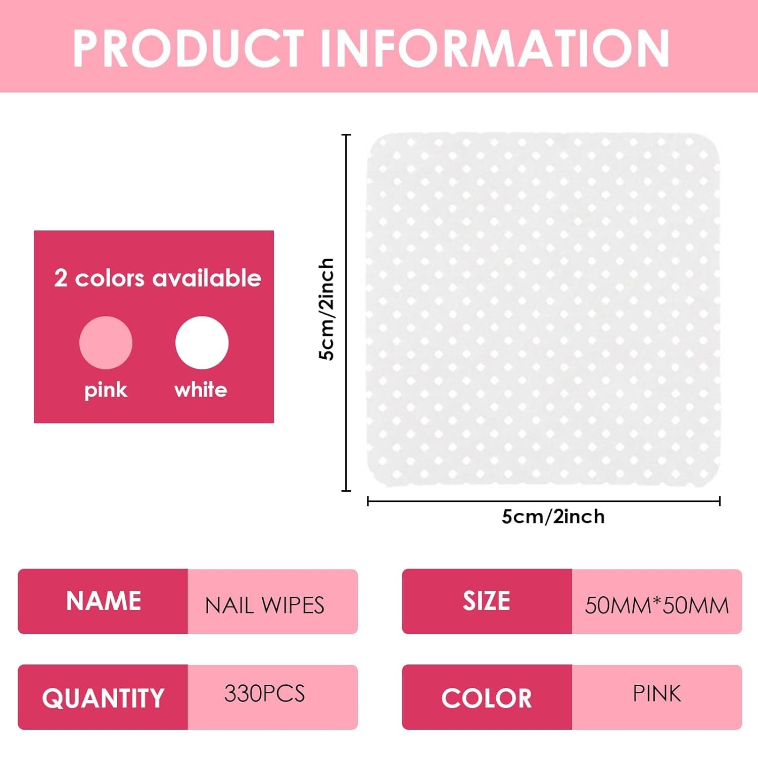 330 pièces Fusselfrei Nägel Wattepads, Fusselfreie Nageltücher, Nagel Wischtücher Wattepads, Nagelleck Entfernen Für Cleaner Gelnägel Nail Wipes Pads (Blanc)