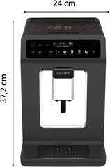 Machine à expresso automatique KRUPS Evidence One avec tuyau à lait, cappuccino à une touche, 12 boissons spéciales, fonction 2 tasses, écran couleur, machine à expresso, certificat TÜV, noir, EA895N10