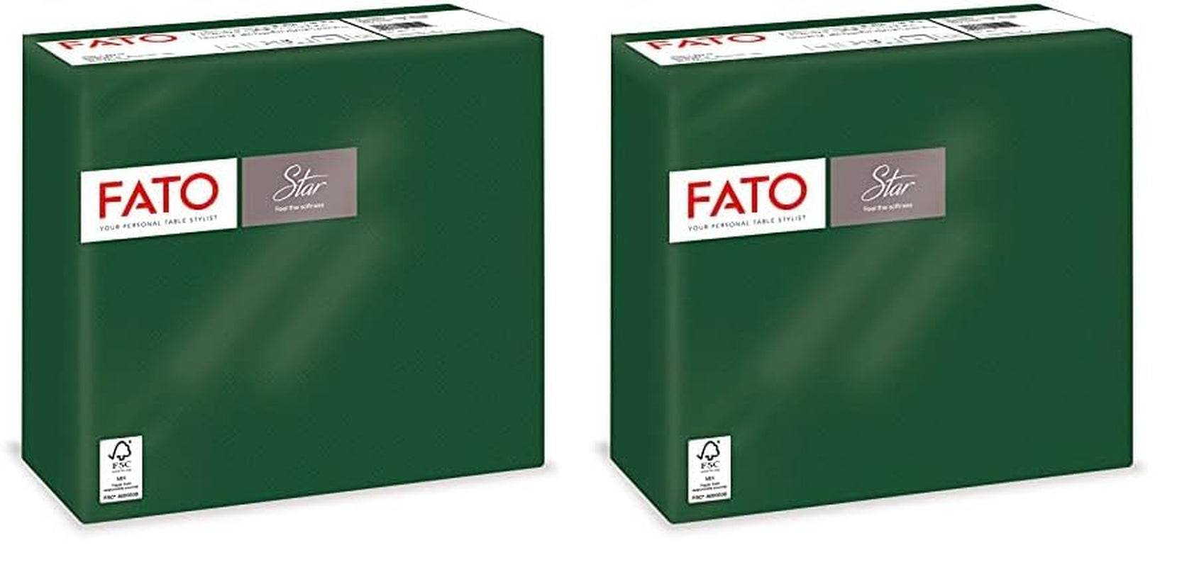 - Mouchoirs en papier jetables douceur et douceur, paquet de 40 mouchoirs taille 38 x 38, 4 plis, 2 épaisseurs, vert forêt, papier 100 % pure cellulose certifié Fsc (paquet de 2)