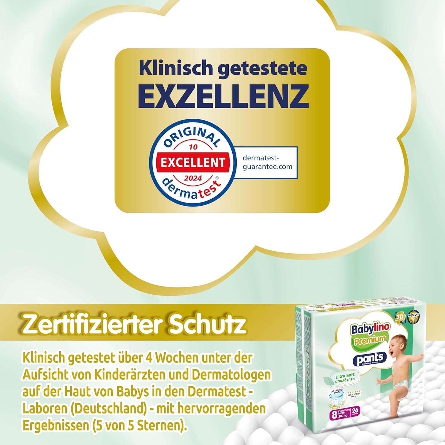 Pantalon Premium taille 8 avec filtre ultra doux, XXL (20+ kg), 26 pièces