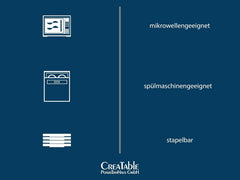 Creatable, 23788, seria Cascade, set de veselă cu 8 piese pentru 2 persoane, serviciu combinat din gresie, potrivit pentru mașina de spălat vase și cuptorul cu microunde, producție de calitate