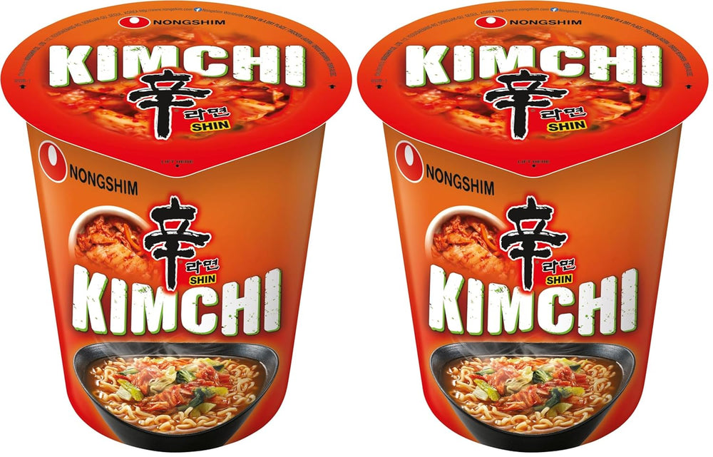 Nouilles instantanées Nong Shim Kimchi Ramyun Grand bol – Soupe ramen coréenne – Préparation rapide – 1 paquet de 112 g