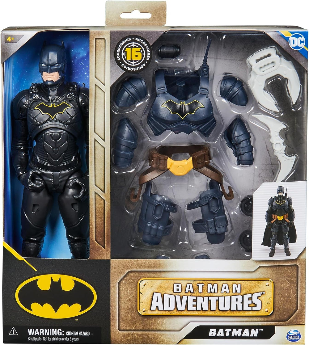 Figurine d'action DC Batman Adventures, 30 cm - Avec 16 pièces d'équipement et entièrement mobile pour des aventures passionnantes et des cascades pleines d'action, jouet pour enfants à partir de 3 ans Figurines Naty Shop