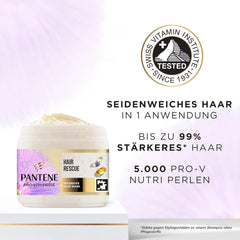 Masque capillaire intensif Pantene Pro-V Silky & Glowing Hair Rescue avec biotine et kératine Reconstruct 300 ml. Aide à réparer les cheveux secs, abîmés ou méchés Masque Capillaire Naty Shop