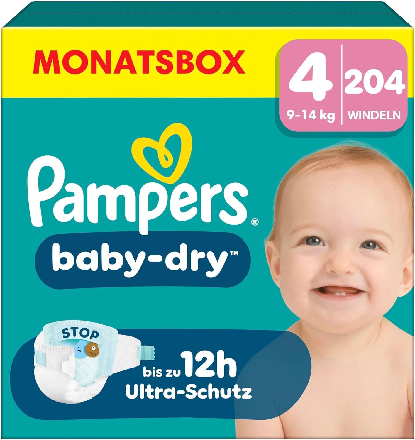 Scutece Pampers Baby-Dry mărimea 5, 174 de scutece, 11 kg - 16 kg, protecție împotriva scurgerilor de până la 100% și confort toată noaptea
