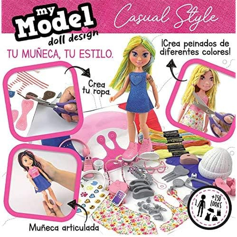 Educa 18368, My Model Doll Design Casual Puppe, DIY, Puppen selber Machen, Bastelset für Kinder ab 6 Jahren