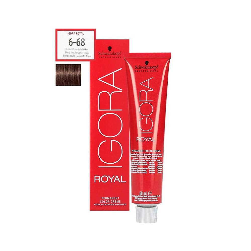 Schwarzkopf IGORA Royal Premium Coloration capillaire 6-68 blond foncé rouge chocolat, 1 paquet (1 x 60 g) Teinture capillaire Naty Shop