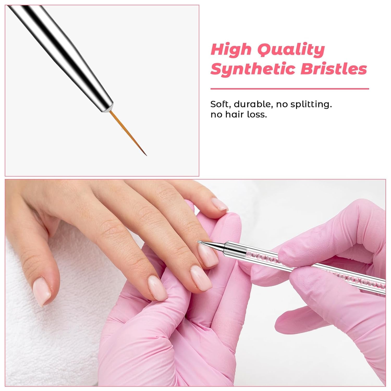 5 pièces Nail Art Pinsel Set Dotting Tool Nailart Pinsel Nageldesign Double End Dotting Pen Strass Professional Acryl Feinmalerei Nail Art Design