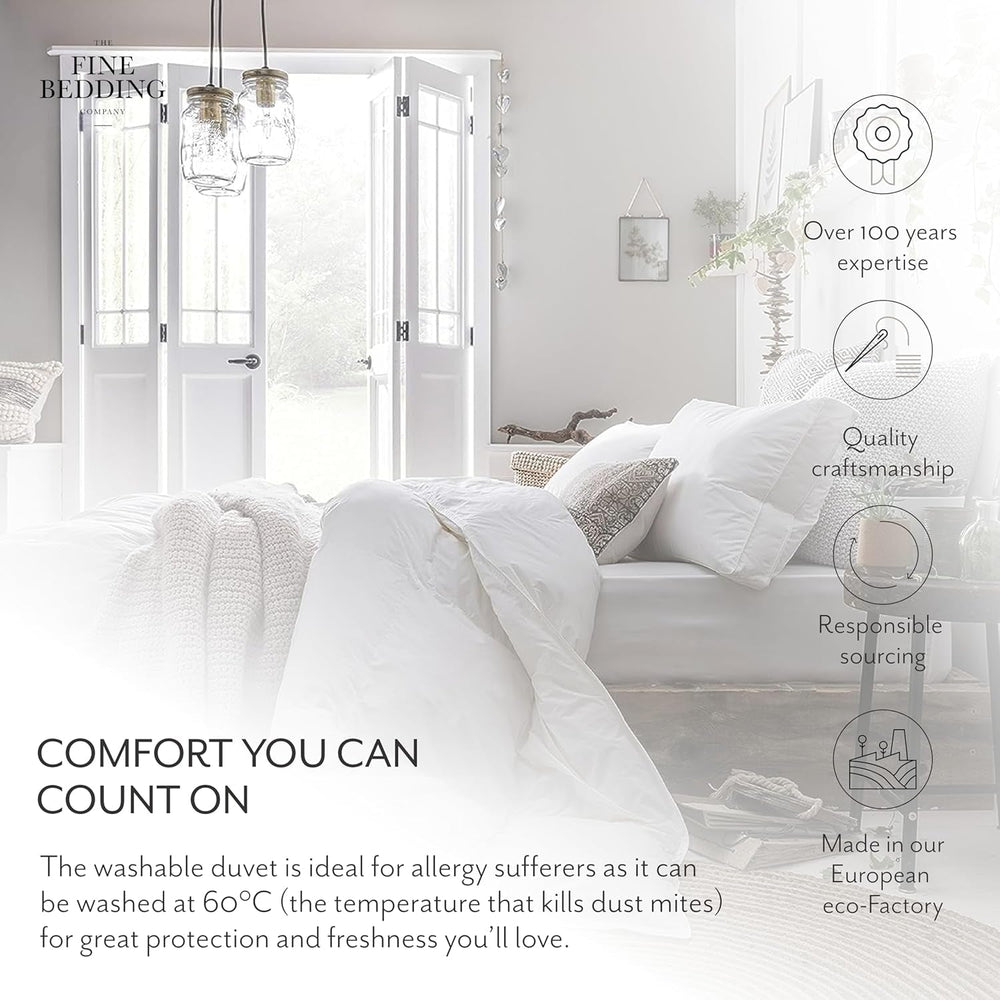 Naty Shop Couette double 4,5 Tog légère, hypoallergénique, chaude et lavable, pour lit double, housse de luxe de qualité hôtelière avec nos matériaux recyclés Naty Shop Quilts & Quilts