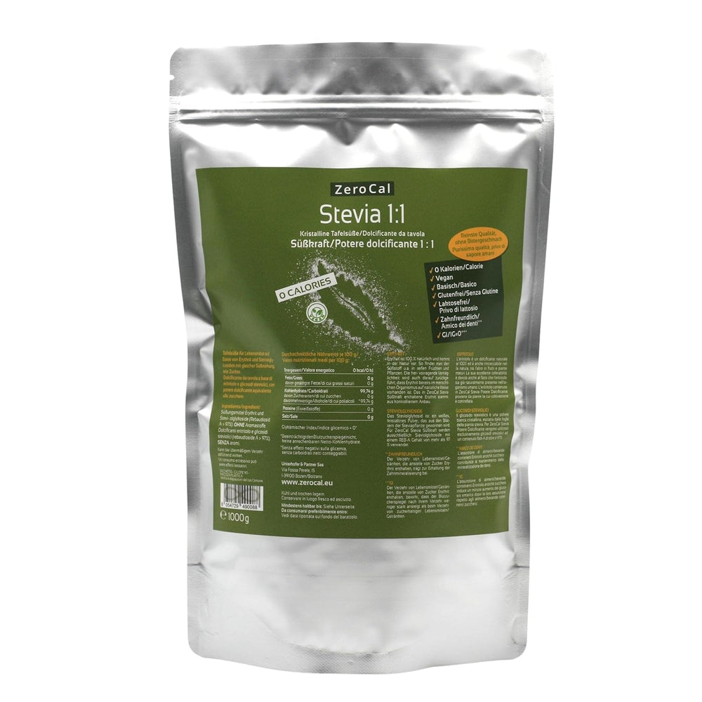 Stevia 1:1 (Erythrit - Stevia) - Natürlicher Zuckerersatzstoff, 1000 G Édulcorants Naty Shop Titre par défaut