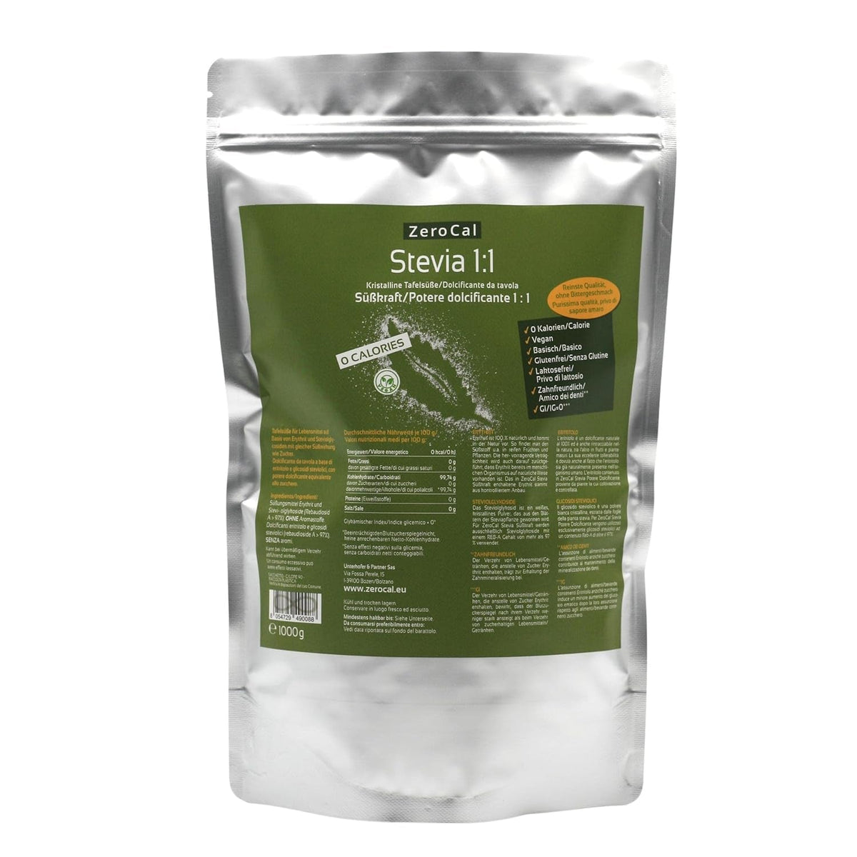 Stevia 1:1 (Erythrit - Stevia) - Natürlicher Zuckerersatzstoff, 1000 G Édulcorants Naty Shop Titre par défaut