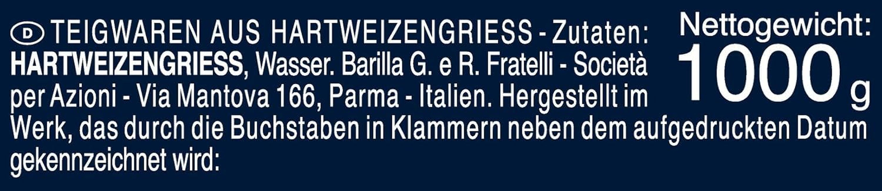 Barilla Selezione Oro Chef Spaghettini n. 3, paquet de 12 (12 x 1kg)