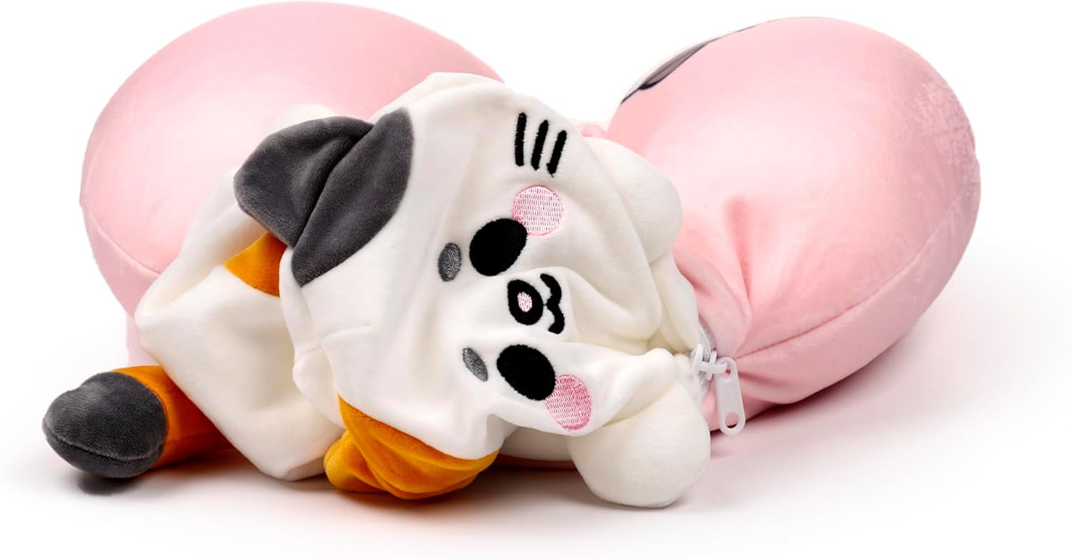 Puckator Swapseazzz Oreiller de voyage en peluche 2 en 1 Lola La Gatta Blanc Oreillers de voyage standard Naty Shop