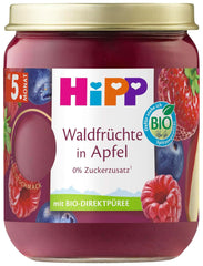 Hipp Fruits des bois biologiques aux pommes, 160G, paquet de 6 (6X160 grammes) Mère et Enfant Naty Shop