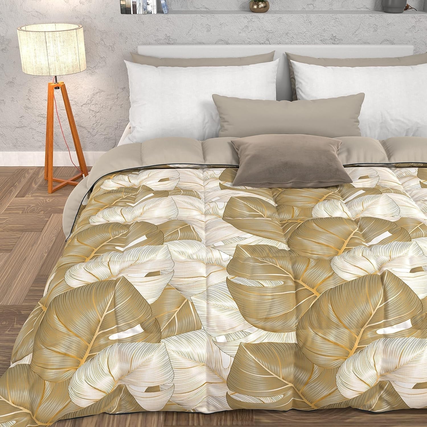 PETTI Artigiani Italiani - Couette d'hiver, Couette d'hiver, Couette simple, Double face, Impression monochrome et numérique, microfibre 100% hypoallergénique, Fabriqué en Italie