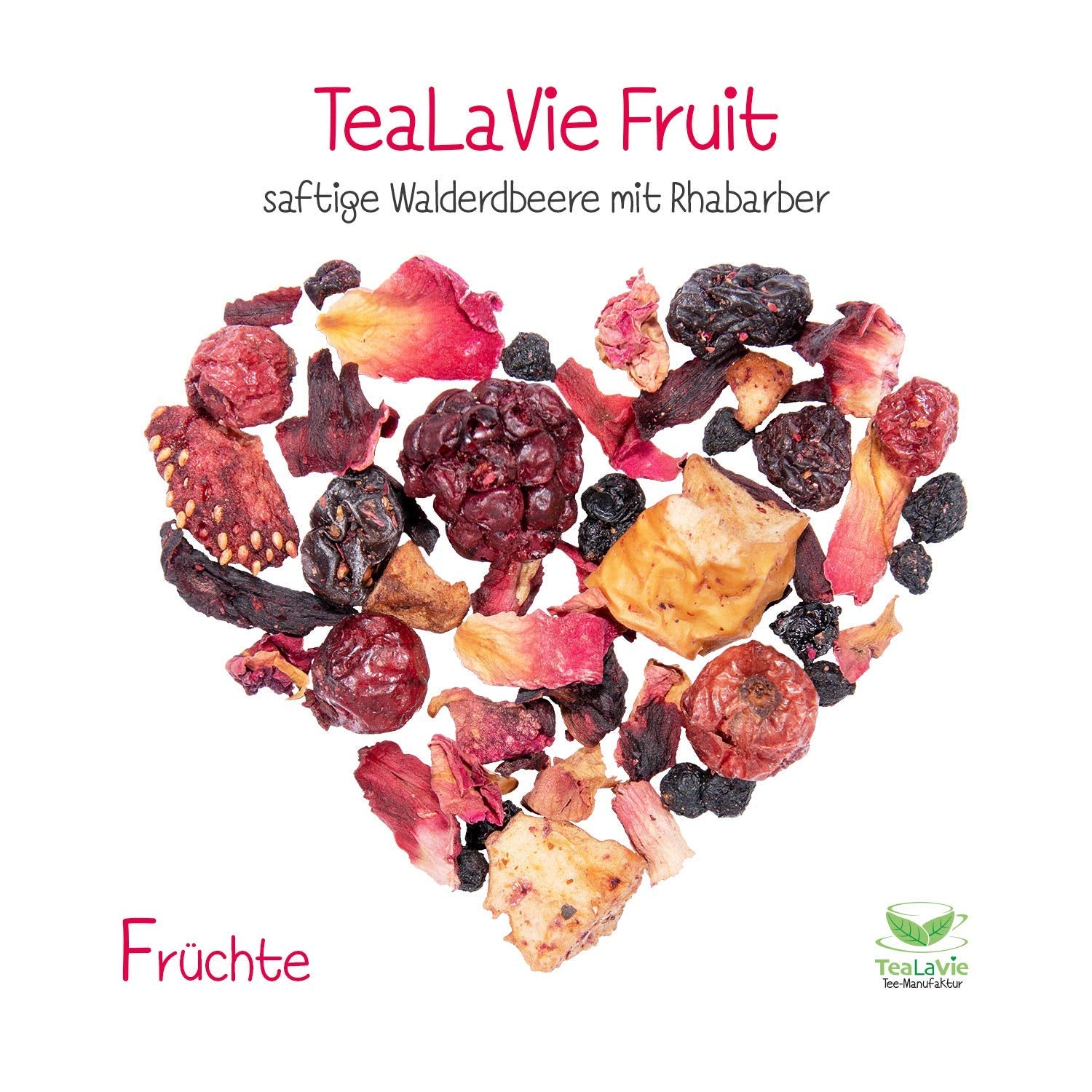 Tealavie - Thé pour enfants sans sucre - Fraises des bois et rhubarbe (200 g) Tealavie Fruit - Thé aux fruits en vrac