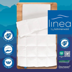 Couette Allnights Couette moyenne 135 x 200 100 % plumes et duvet neufs, hypoallergénique, lavable jusqu'à 60 °C, fabriquée en Allemagne, couettes et couettes blanches Naty Shop