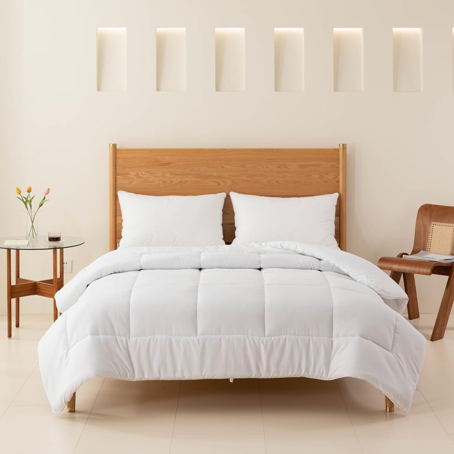 Good Nite Couette Toutes Saisons Couette 155X220 Cm Couette 4 Saisons Couette Microfibre Couette Quatre Saisons Blanc (155X220 Cm) Couettes et Couettes Naty Shop