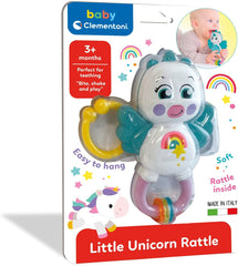 Clementoni 17778 - Hochet Petite Licorne - Sonaglio Neonato Con Massaggiagengive, Giocattolo Bambini 3 Mesi, Rafforza Le Capacità Motorie E Sensoriali - Made in Italy Jucarii Bebe Naty Shop