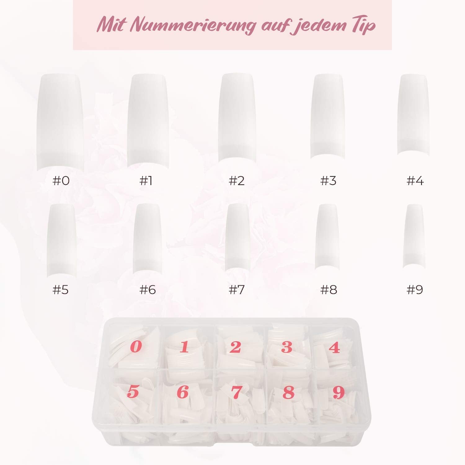 ® Unghii artificiale pentru lipire 500 bucăți Unghii false - Unghii stabile pentru unghii cu gel - Unghii cu calitate de studio (culoare naturală)