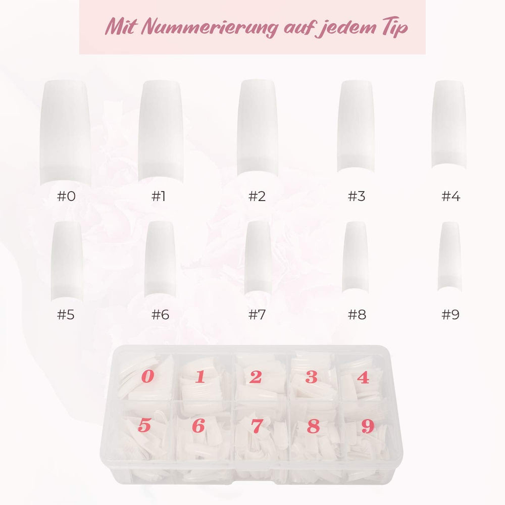 ® Ongles artificiels à coller 500 pièces Faux ongles - Ongles en gel stables - Ongles de qualité studio (couleur naturelle)