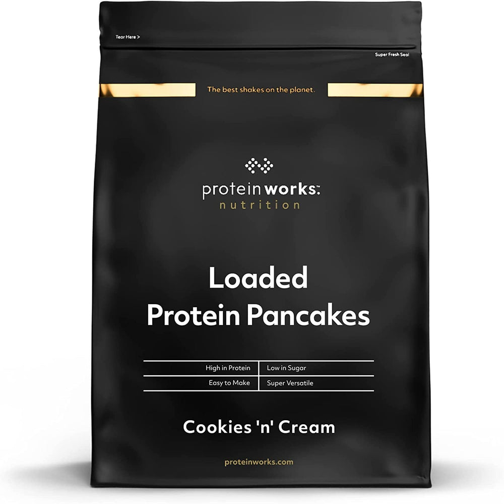Protein Works - Pfannkuchen protéiné chargé | Mélange de pâtisseries haut de gamme | Crêpes Eiweiss | Crêpes protéinées | 8 portions | Naturel | 500G Mélange pour la pâtisserie et la cuisson Naty Shop 1 Kg (1Er Pack) Cookies 'N' Cream