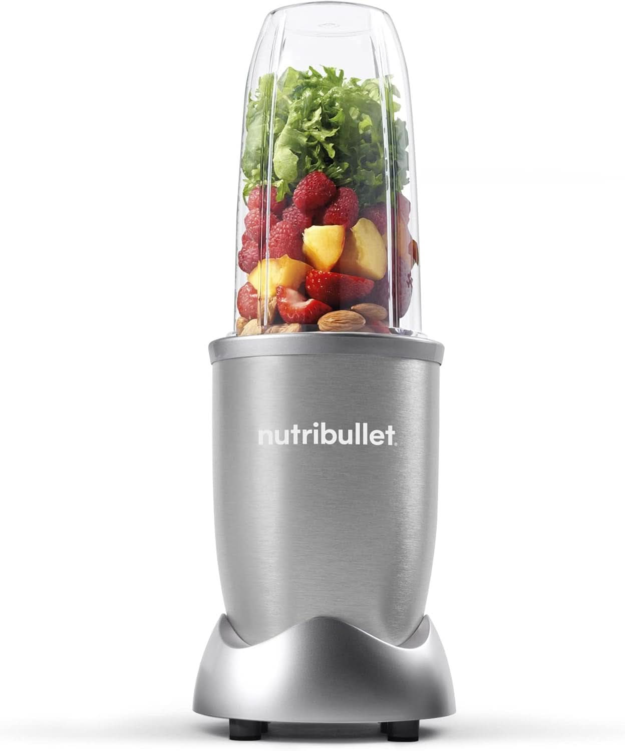 Nutribullet Pro, 900 Watt Leistung, Einfach and Schnell in Der Anwendung, Kompakt, Leicht Zu Reinigen, Mit 700 Ml Becher, Smoothiemixer, Smoothie Maker, Electric Mixer, NB904B, Schwarz Mother and Child Naty Shop Silver Basicpaket